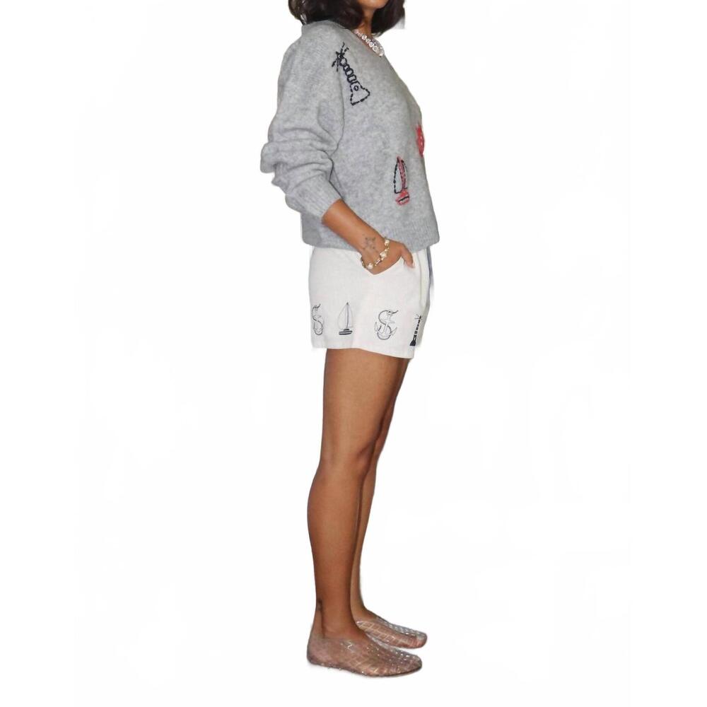 NEW BAILEY ROSE harbor emblem sweater in grey - Picture 4 of 5